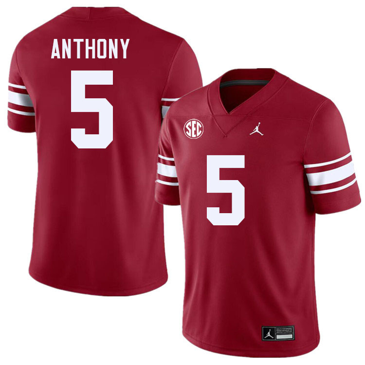 #5 Andrel Anthony Oklahoma Sooners 2024 SEC Conference College Football Jerseys-Throwback